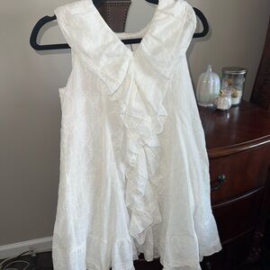 Zara White Ruffled Sundress for Wedding Guests